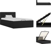 vidaXL Stoffen Bedframe - Eenpersoonsbed - Hydraulisch - Met Opbergruimte - Donkergrijs - 211 x 108 x 73 cm - Bed