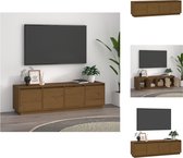 vidaXL TV-meubel - Grenenhout - 156 x 37 x 45 cm - Honingbruin - Kast