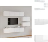 vidaXL TV-meubelset - Hoogglans wit - 4x 80x30x30 cm - 2x 60x30x30 cm - Kast