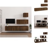 vidaXL Wandmontage TV-meubelset Bruineiken - 30.5 x 30 x 30 cm / 80 x 30 x 30 cm (B x D x H) - Duurzaam en voldoende opbergruimte - Kast