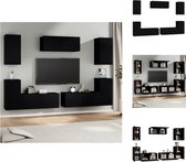 vidaXL TV-meubelset - 3 x 80x30x30 cm + 4 x 30.5x30x60 cm - Zwart - Kast