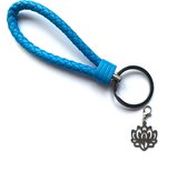 Sleutelhanger - Licht Blauw - Yoga - Ontspanning - Pilates - Boomhouding - Hanger - Leer - SportPresent - Sportsieraad - Sieraden - Team