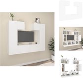 vidaXL TV meubelset - wit - 60x30x30 cm + 30.5x30x60 cm + 80x30x30 cm - Kast
