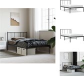 vidaXL Bedframe Klassiek Metaal - 207 x 105 x 90 cm - Zwart - Bed