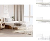 vidaXL Bedframe - Klassiek Wit Metaal - 207 x 112 x 90.5 cm - Robuust en Functioneel - Bed