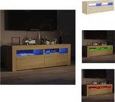 vidaXL TV-meubel Sonoma Eiken - Hifi-kast 120x35x40cm - LED-verlichting - Kast