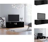 vidaXL Tv-meubel Classic - 120 x 34 x 37 cm - Zwart - Hoogwaardig bewerkt hout - Kast