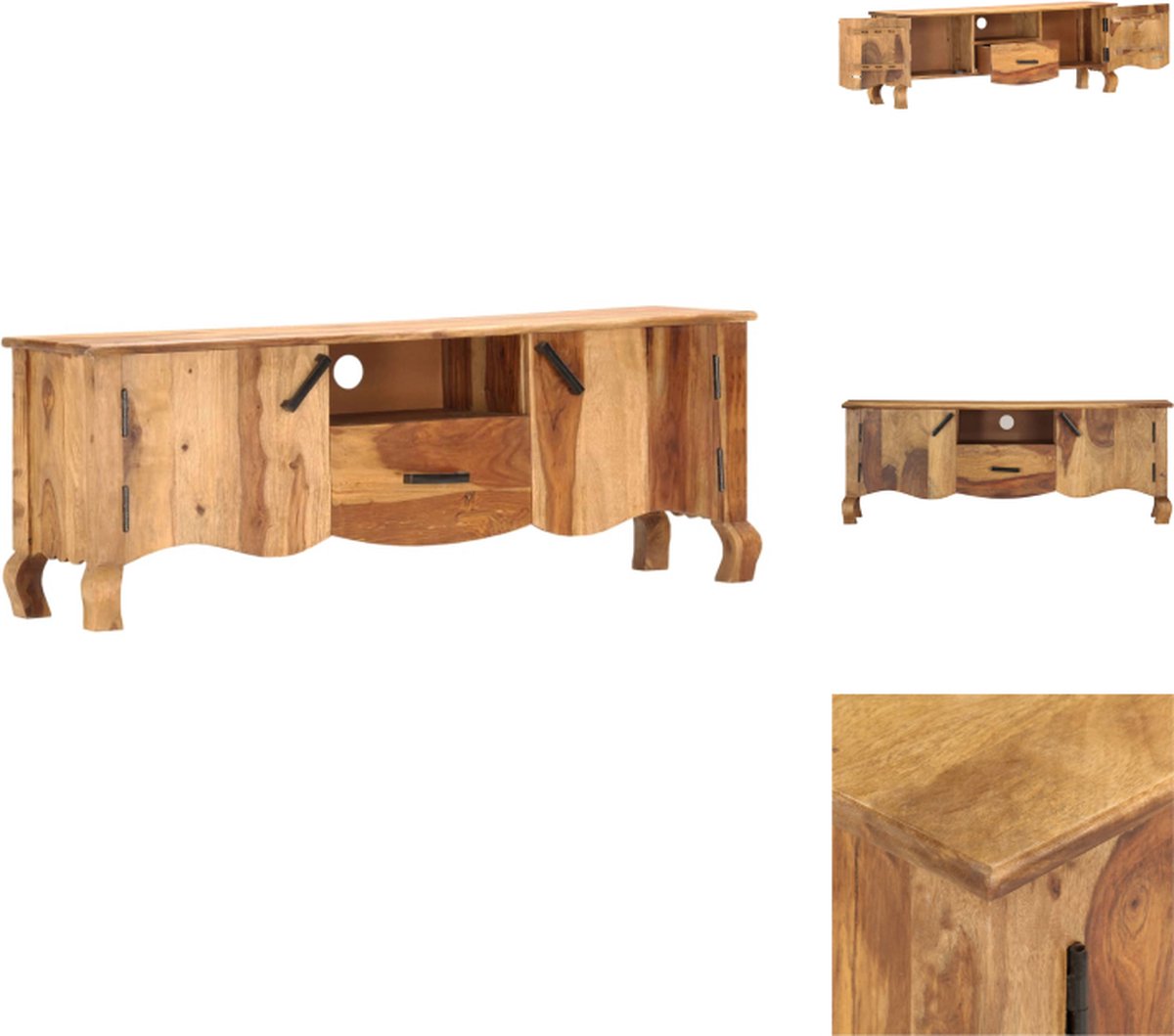 VidaXL Sheeshamhouten TV Meubel 115 x 30 x 42 cm Bruin Kast