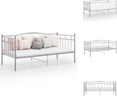 vidaXL Bedbank - Trendy - Logeerbed - Afmetingen- 206.5 x 95 x 89.5 cm - Kleur- grijs - Materiaal- gepoedercoat metaal - Bed