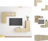 vidaXL TV-Meubelset - Sonoma Eiken - 80x30x30 cm - 30.5x30x90 cm - Kast