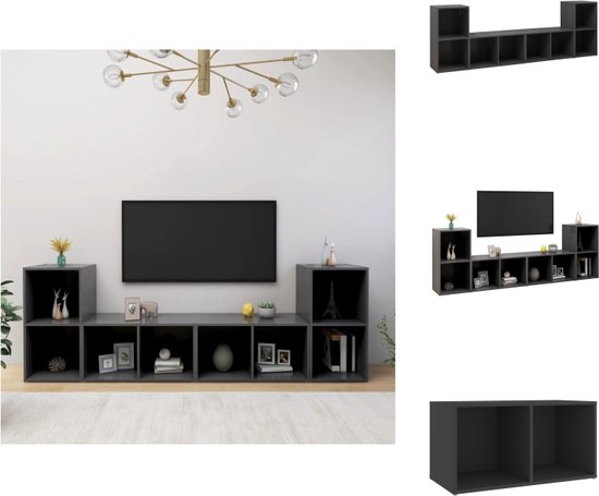 vidaXL Televisiemeubel Spaanplaat Wit Meubel Kast Televisiekast Tv Hifi Kasten