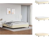 vidaXL Bedframe - Kunstleer - Multiplex - Crème - 203 x 183 x 35 cm - Bed