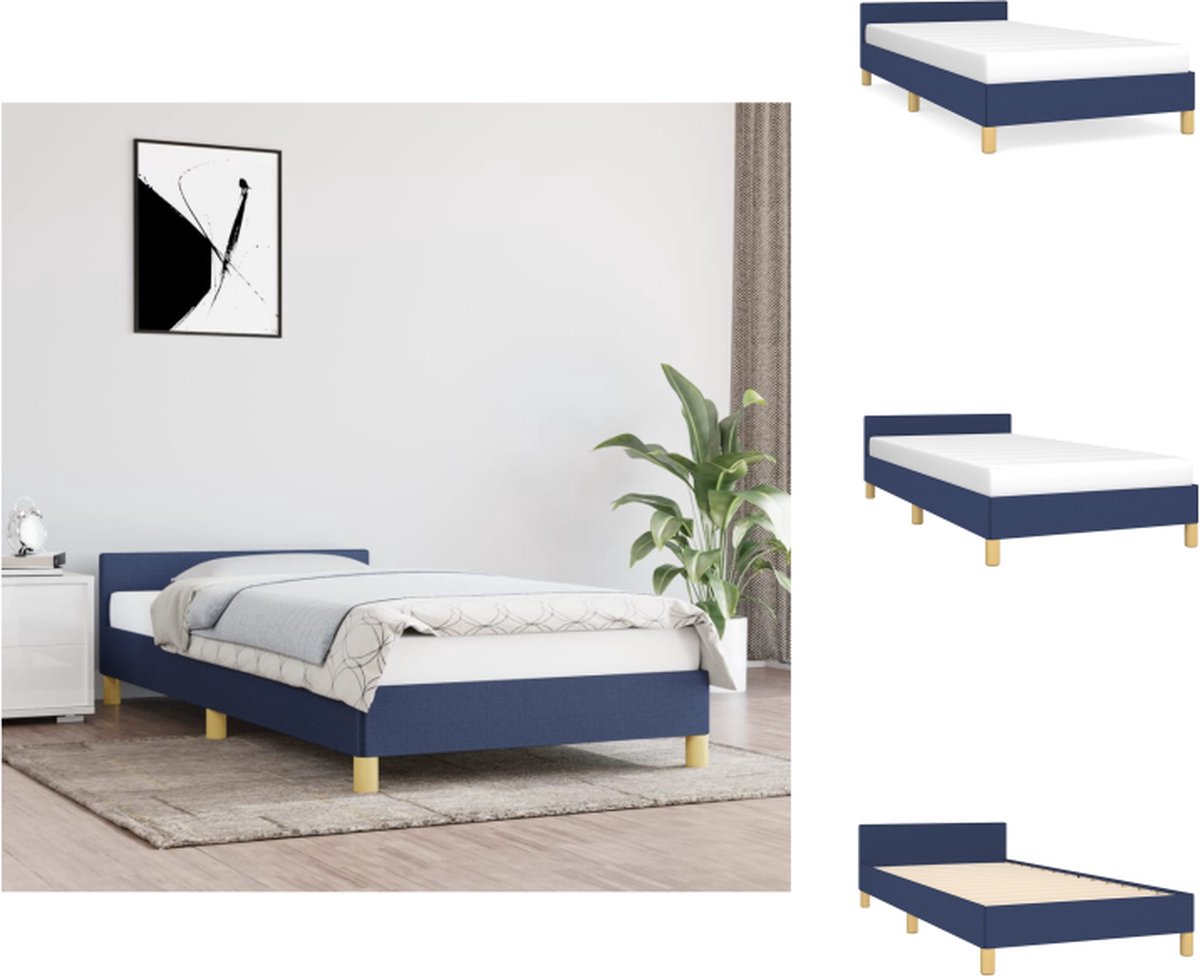 VidaXL Bedframe Blauw Bedframes 203 x 93 x 50 cm Duurzaam materiaal Bed