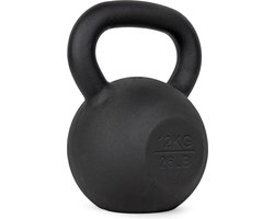 VirtuFit Kettlebell Pro - Kettle Bell - Gietijzer - 12 kg - Zwart - Sport Gewicht - Ergonomische & Brede Handgreep - Geschikt voor CrossFit & Fitness - Conditietraining