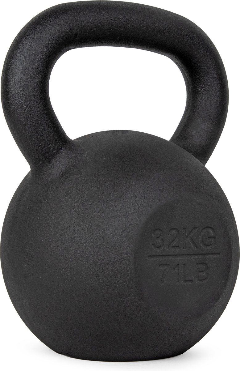Bol.com VirtuFit Kettlebell Pro - Kettle Bell - Gietijzer - 32 kg - Zwart - Sport Gewicht - Ergonomische & Brede Handgreep - Ges... aanbieding