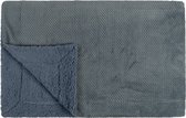 Linolux Fleece Plaid Lio Steel Blue 150x200
