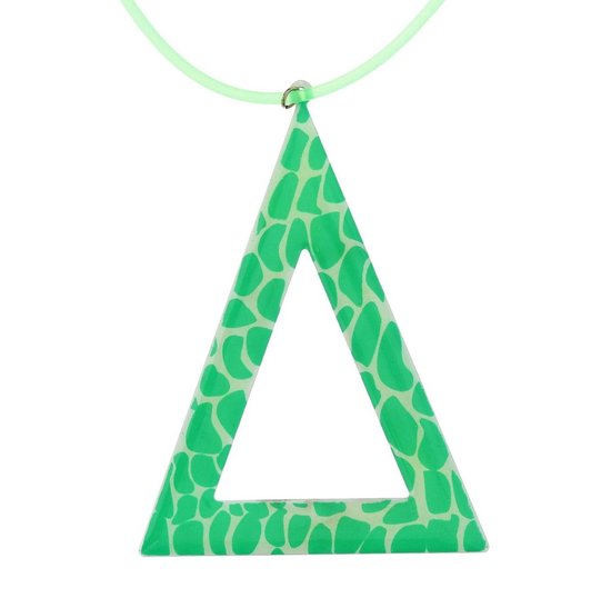 Behave Groene ketting met driehoek hanger en giraffe design