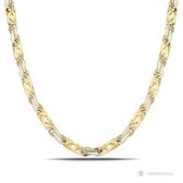 Juwelier Zwartevalk 14 karaat gouden bicolor ketting - BF 1307/50cm