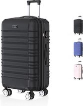 Voyagoux® AVALON - Reiskoffer Medium - 71L - Koffers - Reiskoffer met wielen - Zwart -TSA Slot