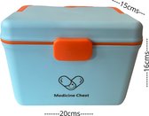 Medicijnkist- blauw |Medicijn Opbergdoos - medium | Medicijnbox | opbergdoos medicijnen | Luxe medicijnbox