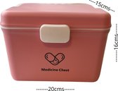 Medicijnkist- roze |Medicijn Opbergdoos - medium | Medicijnbox | opbergdoos medicijnen | Luxe medicijnbox