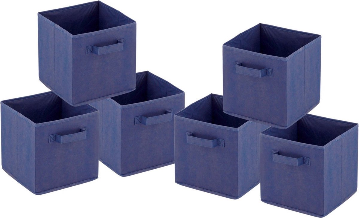 SVJ Opvouwbare Opbergbox Vierkant - 27x28x27 cm - Zwart - Set van 6