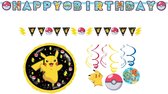 Amscan - Pokemon - vlaggenlijn - Letter slinger - Folie ballon - Plafond Swirl decoratie - Versiering - Kinderfeest.