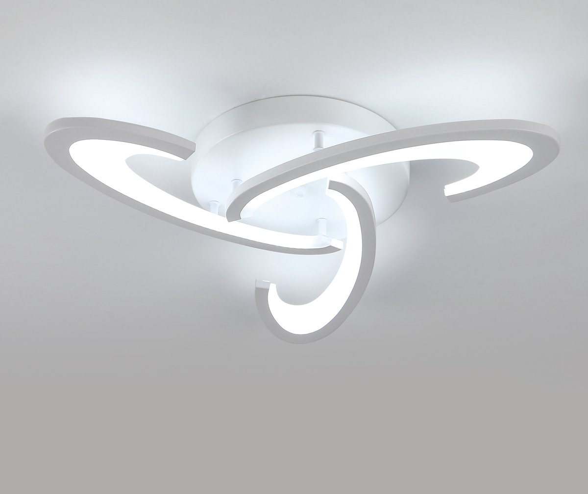 Comely Moderne LED Plafonnier, 22W 2500LM Witte Slaapkamer Plafondlamp, Aluminium Keuken Plafondlamp voor Balkon Woonkamer Gang, Koel Wit 6500K, Diameter 25cm