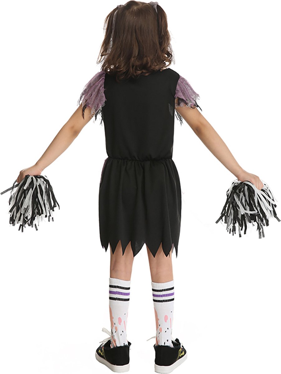 Costume Halloween Pom-pom Girl Zombie Pour Fille - Tenue Complète Avec Accessoires (5-12 Ans)