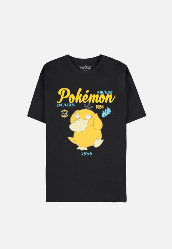 Pokémon - Psyduck Vintage Heren T-shirt - XS - Zwart