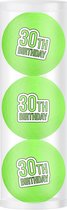 Golfpresentjes-3 Golfballen 30 jaar happy birthday-Golfcadeau-Golfgadget-Golfballen-Golfer-Golfaccessoires