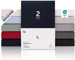 Blumtal Hoeslaken Premium Jersey - 140 x 200 cm - tot 40 cm Matrashoogte - Dark Ocean Blue - 100% Katoen - Boxspring - Set van 2