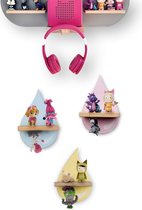 Regendruppelset kinderrek - wandrek voor luisterfiguren zoals tonie - veilig en stabiel - kinderkamer decoratie pastelkleuren set van 3 (blauw-roze-geel)