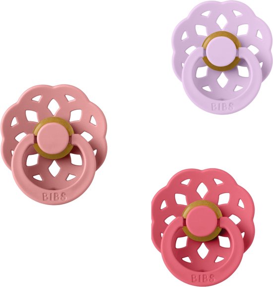 nip Cherry Fopspeen, platte speen in kersenvorm, gemaakt van natuurlijk rubber, stil, licht en luchtdoorlatend, BPA-vrij, duurzaam, vanaf 6 maanden, 4 stuks, bruin/beige/grijs