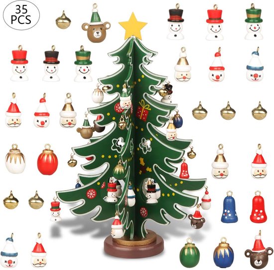 Mini Décorations De Noël En Bois – Lot De Sujets Brun – Neuf (Peut Être Sans Emballage)