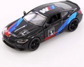 BMW M8 Competition Coupé (Zwart) (12 cm) 1/36 Kinsmart {Modelauto - Schaalmodel - Miniatuurauto}