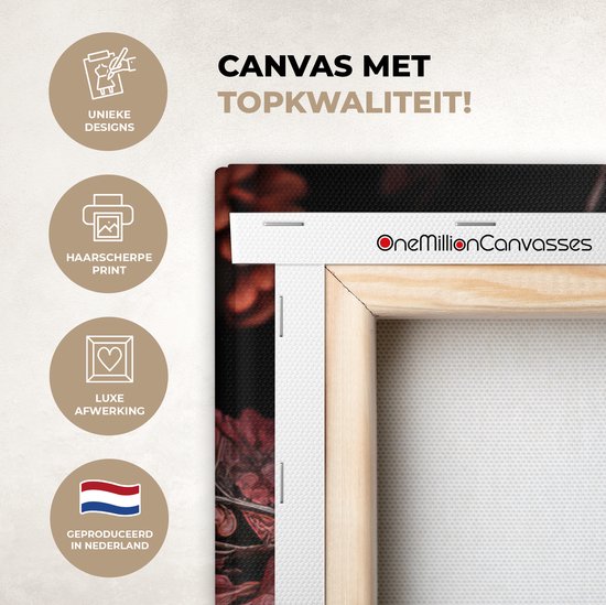 Peinture sur toile 120x80 cm - Fleurs de lion - Accessoires de décoration de chambre - Peintures animaux de salon - Décoration murale chambre - Décoration murale cuisine - Toile murale intérieur - Décoration maison