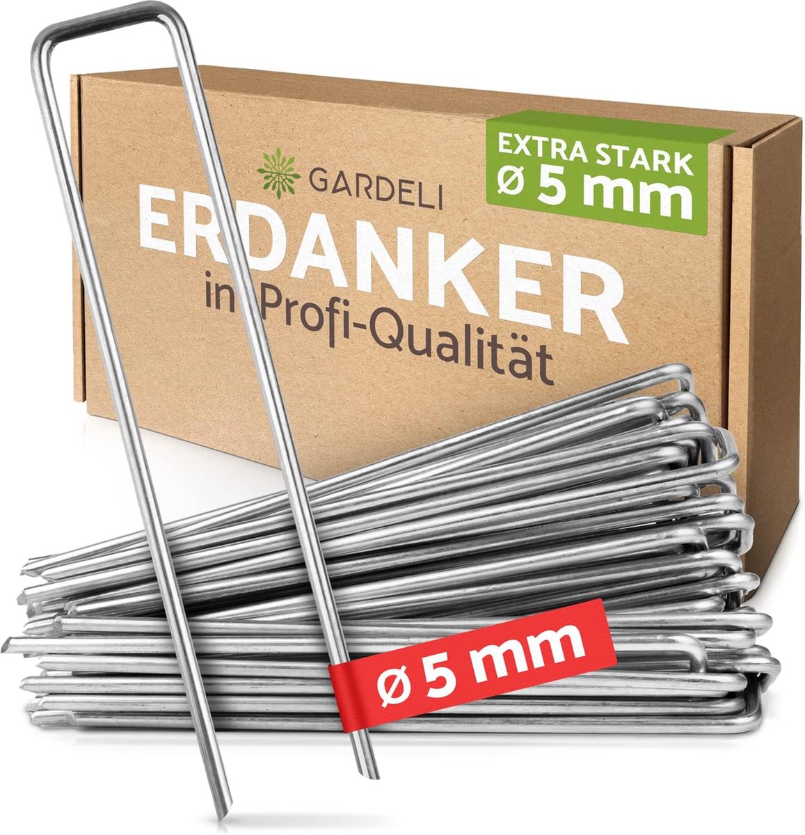 Goedkoopste Anti-roest grondankers (Ø 5 mm) voor extreem harde vloeren ongelooflijk stabiele, verzinkte staaldraad (roestvrij) professionele grondankers 20 cm lang, 3 cm breed (40 stuks