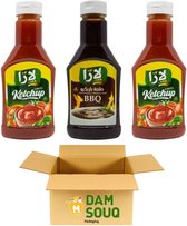 Damsouq® Mixpak Lara Saus (2x Ketchup + 1x BBQ) (3x 300 Gram)