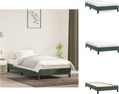 vidaXL Bedframe - Fluweel - Ondersteunende poten - Multiplex lattenbodem - Donkergroen - 203x93x25 cm - Geschikte matras- 90x200 cm - Bed