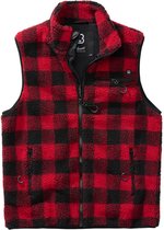 Brandit - Teddyfleece Vest Mouwloos jacket - 3XL - Rood/Zwart