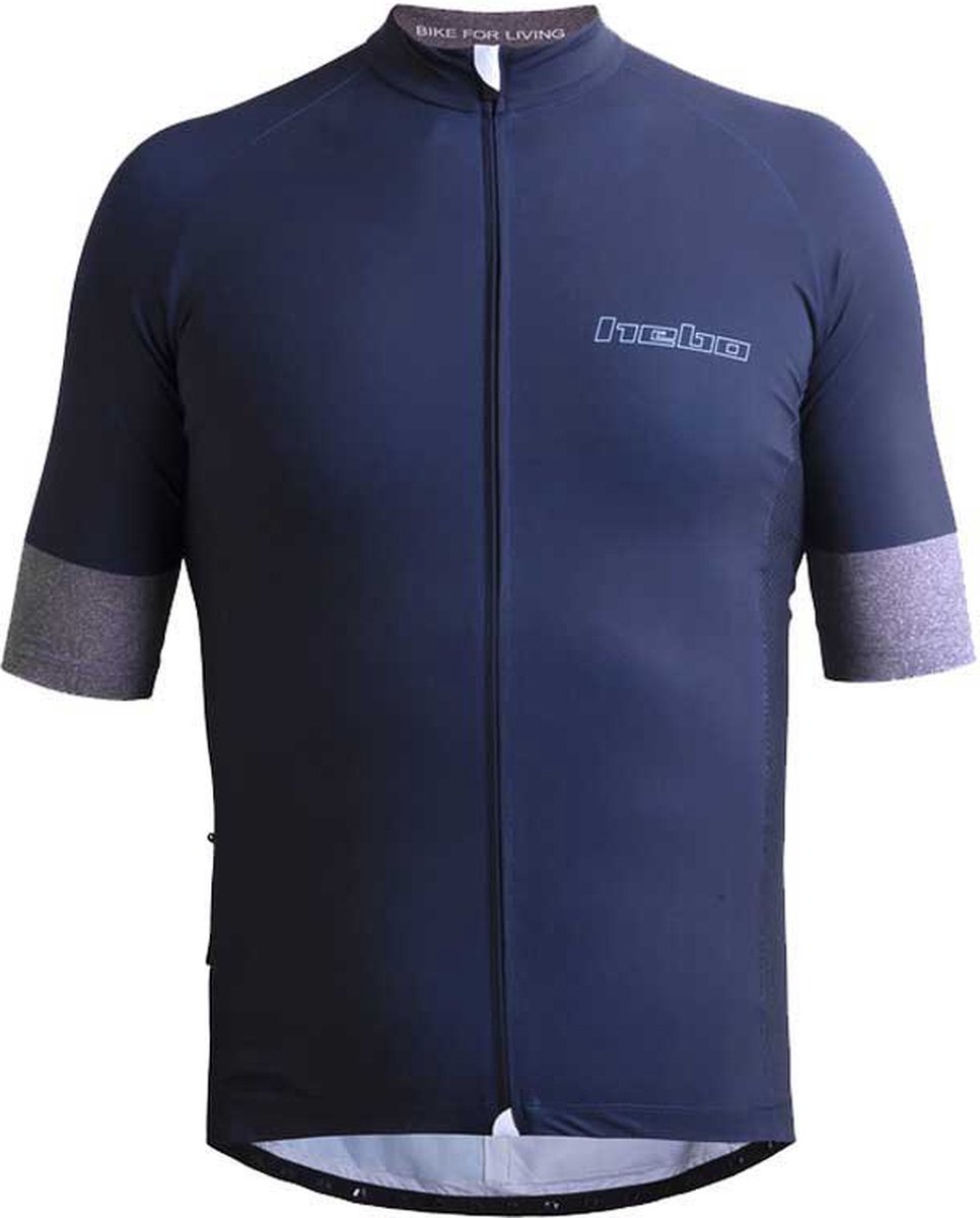 Hebo Bandlands Korte Mouw Wielertrui Blauw L Man