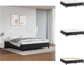 vidaXL Bedframe - Kunstleer - Multiplex Lattenbodem - 203 x 163 x 35 cm - Zwart - Bed