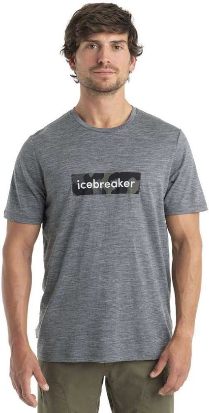 Icebreaker 150 Tech Lite Ii Natural Shades Logo Merino T-shirt Met Korte Mouwen Grijs Man