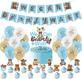32-delige set We Can Bearly Wait met slinger, ballonnen, taart en cupcake toppers - babyshower - genderreveal - geboorte