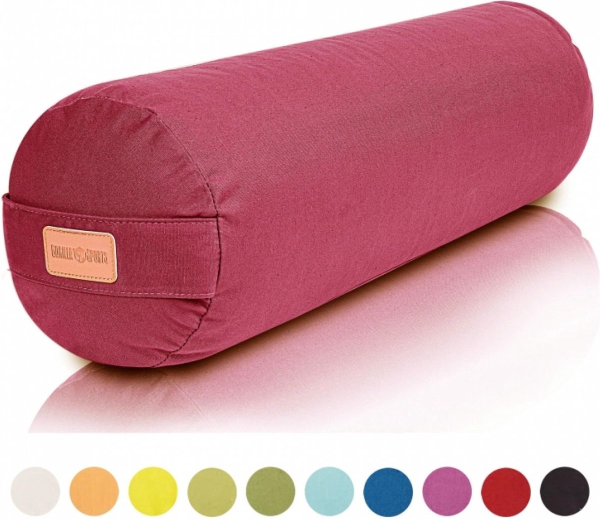 Gorilla Sports Yoga Bolster - Paars - 65 x 20 cm - Yoga kussen - Rond