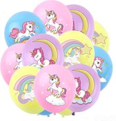 Gekleurde Unicorn 8 stuks - Eenhoorn - Thema - Ballonnen - Kinderfeestje - Regenboog - Verjaardag - Meisjes - Uitdeelcadeau's