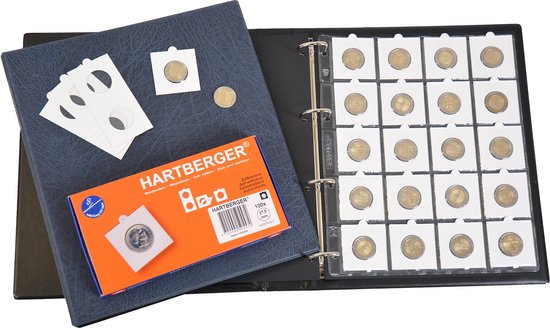 Hartberger 2 Euro Beginset muntalbum inclusief 100 munthouders! - Het muntenalbum voor de verzamelaar van 2 Euro's!  verzamelmap insteek album insteek album munt munten Euromunten