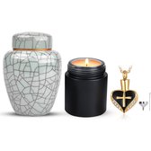 XXL Crematie Urn Set - Urn - As urn - As hanger - Mini Urn - Crematie As - As Ketting - As Bewaren - Begrafenis Urn - Herdenking Urn - Incl. Asvuller en Opbergzak