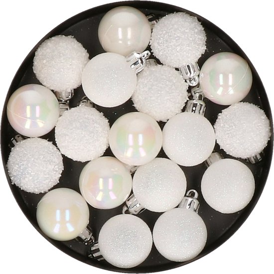 Déco de sapin lot de 4 boules de noël d 8 cm effet maille - blanc